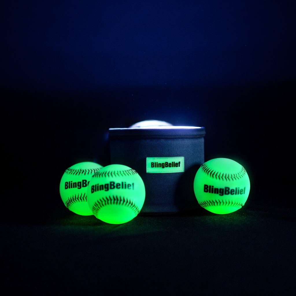 Baseball Led Flashlight blingbelief Glow in Dark Baseball X3 ,PRO Kits LED Charging Light Up ...